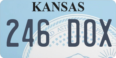 KS license plate 246DOX