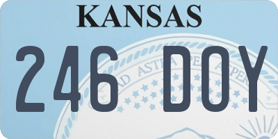 KS license plate 246DOY