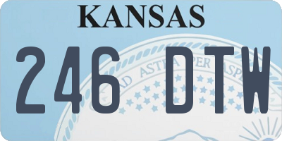 KS license plate 246DTW