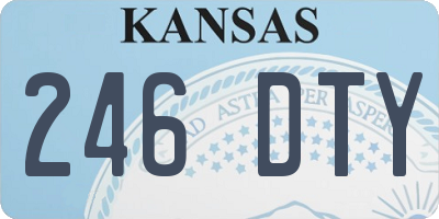 KS license plate 246DTY