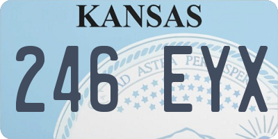 KS license plate 246EYX