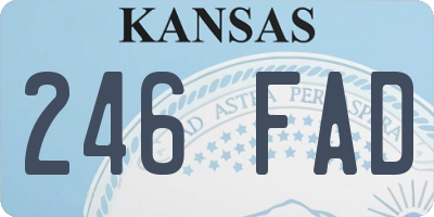 KS license plate 246FAD