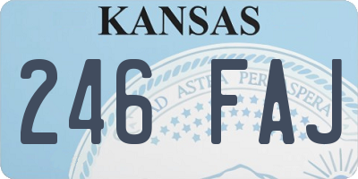 KS license plate 246FAJ