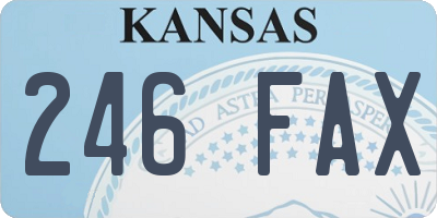 KS license plate 246FAX
