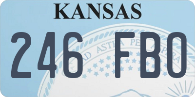 KS license plate 246FBO