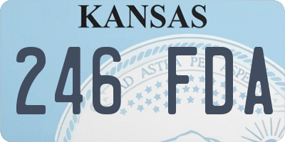 KS license plate 246FDA