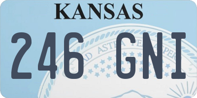 KS license plate 246GNI