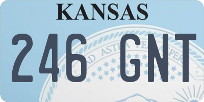 KS license plate 246GNT