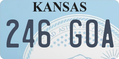 KS license plate 246GOA