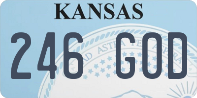 KS license plate 246GOD