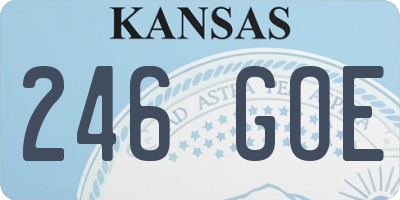KS license plate 246GOE