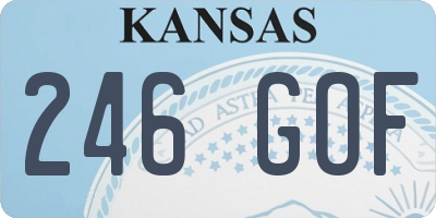 KS license plate 246GOF