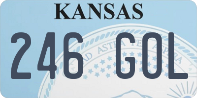 KS license plate 246GOL