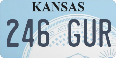 KS license plate 246GUR