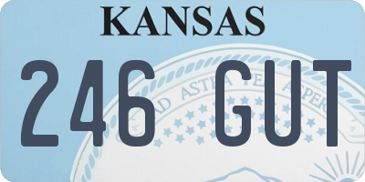 KS license plate 246GUT