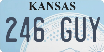 KS license plate 246GUY