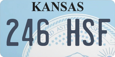 KS license plate 246HSF