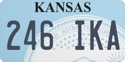 KS license plate 246IKA
