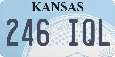 KS license plate 246IQL