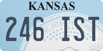 KS license plate 246IST
