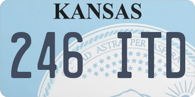 KS license plate 246ITD