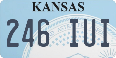 KS license plate 246IUI