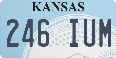 KS license plate 246IUM
