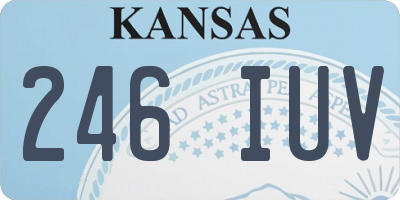 KS license plate 246IUV