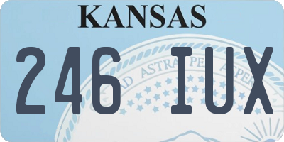 KS license plate 246IUX