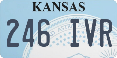KS license plate 246IVR