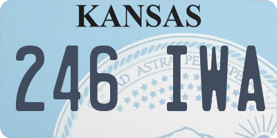 KS license plate 246IWA