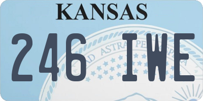 KS license plate 246IWE