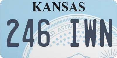 KS license plate 246IWN