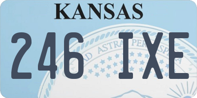 KS license plate 246IXE