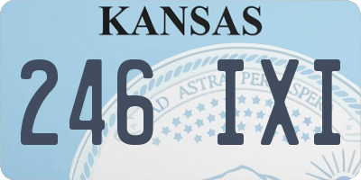KS license plate 246IXI