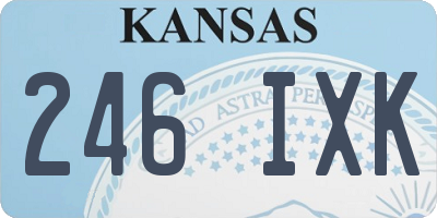 KS license plate 246IXK