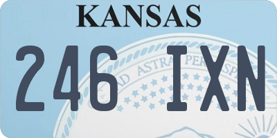 KS license plate 246IXN
