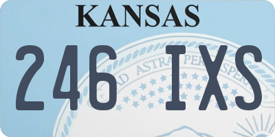 KS license plate 246IXS
