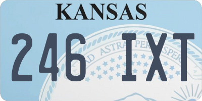 KS license plate 246IXT