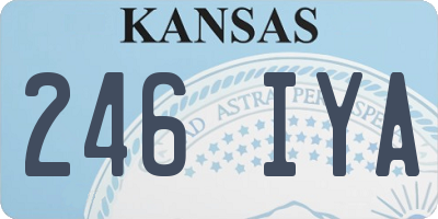 KS license plate 246IYA