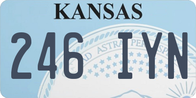 KS license plate 246IYN