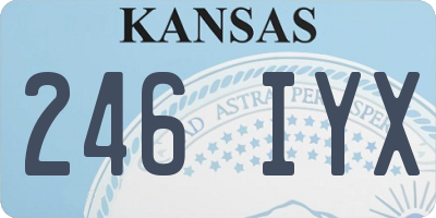 KS license plate 246IYX