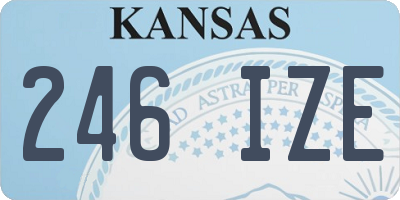 KS license plate 246IZE