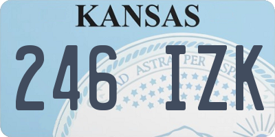 KS license plate 246IZK