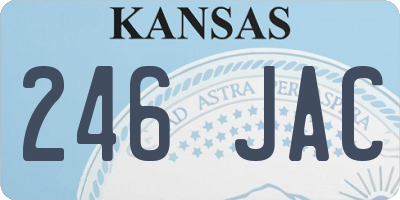 KS license plate 246JAC