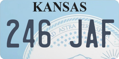 KS license plate 246JAF