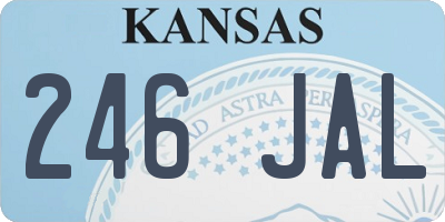 KS license plate 246JAL