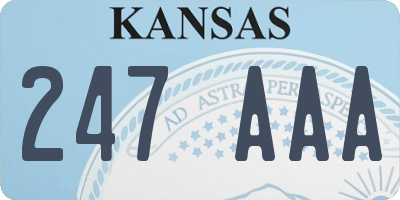 KS license plate 247AAA