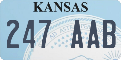 KS license plate 247AAB