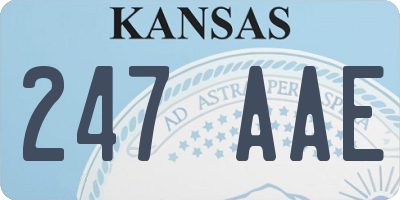 KS license plate 247AAE